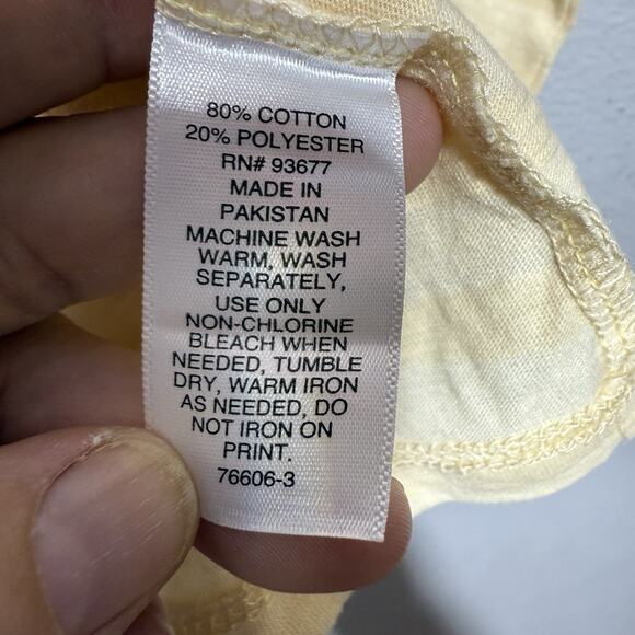 Mutual Weave T-Shirt Men’s XXL Yellow Striped Soft Cotton Blend Crew Neck Tee - Picture 5 of 7